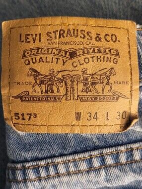 Mens Levi's 517 34x30 Orange Tab Jeans